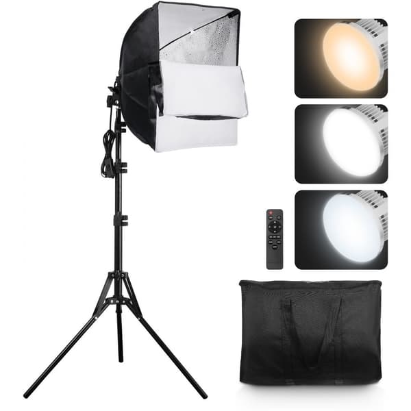 Softbox Valaistussarja 16x16 Tuumaa, 3000-6500K, säädettävä, kuvausvalaistus, nopea asennus, ammattitason valaistusratkaisu