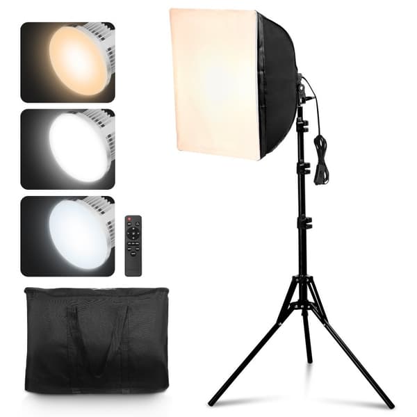 Softbox Valaistussarja 16x16 Tuumaa, 3000-6500K, säädettävä, kuvausvalaistus, nopea asennus, ammattitason valaistusratkaisu