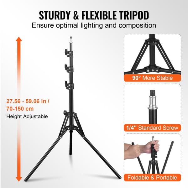 Softbox Lys Kit 16x16 tommer, 3000-6500K, Justerbar, Ideel til Optagelser, Professionel Belysning til Fotografi.