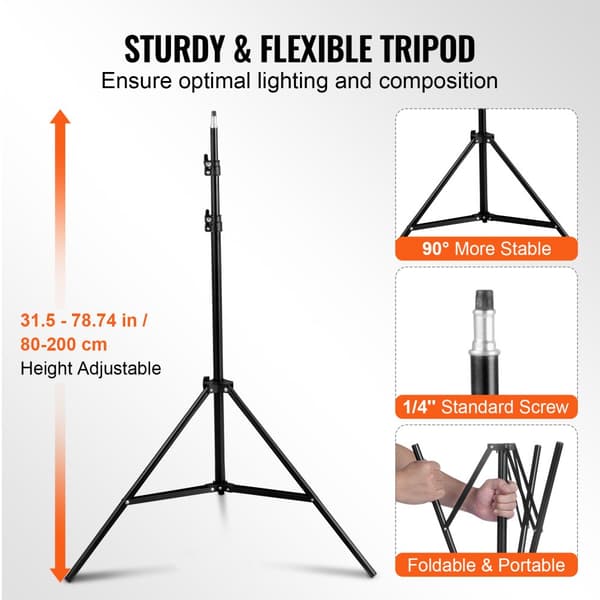 Softbox-belysningskit 24x24 tum, 30W LED-lampor, justerbart stativ för professionell fotografering och videoproduktion, 5500K