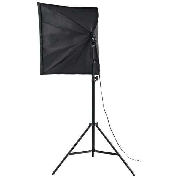 Softbox-belysningskit 24x24 tum, 30W LED-lampor, justerbart stativ för professionell fotografering och videoproduktion, 5500K