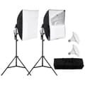 Miniatyrbild 1 av 11: Softbox-belysningskit 24x24 tum, 30W LED-lampor, justerbart stativ för professionell fotografering och videoproduktion, 5500K