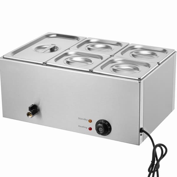 Kommerciel Elektrisk Madvarmer 5-Pande Buffet 14,5L, Bain Marie, Hurtig Opvarmning, Ideel til Arrangementer og Catering.