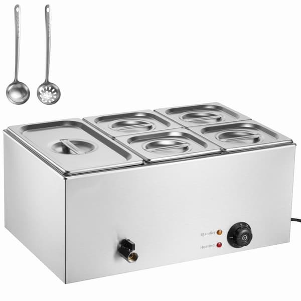 Kommerciel Elektrisk Madvarmer 5-Pande Buffet 14,5L, Bain Marie, Hurtig Opvarmning, Ideel til Arrangementer og Catering.