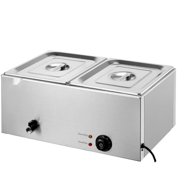 Kommersiell Elektrisk Matvärmare, 2-Panne Bain Marie, Buffé 17L, Energisnål och Hållbar Design, Effektiv Värme