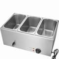 Pikkukuva 11 / 11: Sähköruoanlämmitin, 3-pannuinen pöytämalli, 16,5 litraa, kaupallinen Bain Marie, tehokas ja kompakti ratkaisu keittiöön