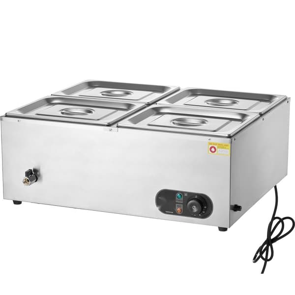 Kommerciel Elektrisk Madvarmer, Bordplade Buffet, 4*8Qt Pande Bain Marie, hurtig opvarmning, hold varm, ideel til arrangementer.