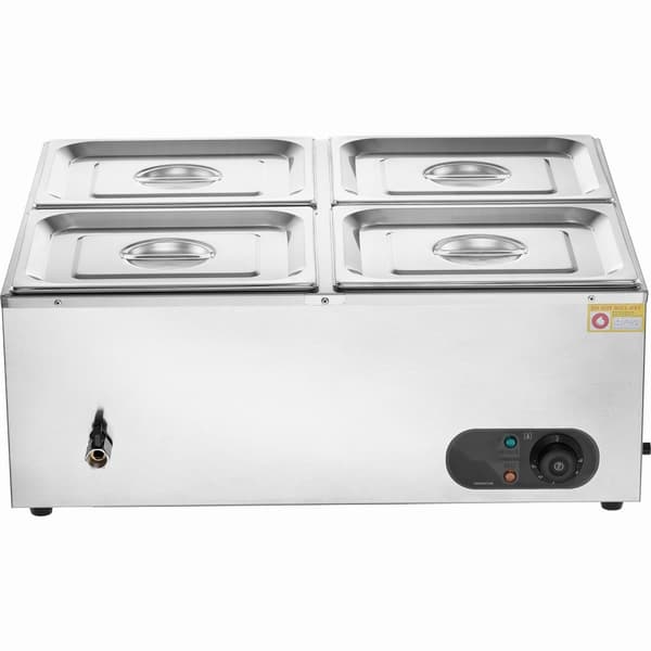 Kommerciel Elektrisk Madvarmer, Bordplade Buffet, 4*8Qt Pande Bain Marie, hurtig opvarmning, hold varm, ideel til arrangementer.