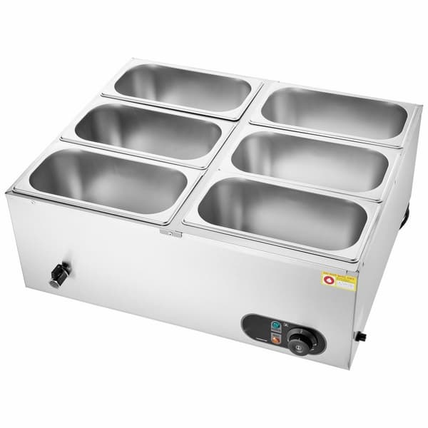 Kommerciel Elektrisk Madvarmer Bordplade Buffet, 6*5Qt Pande, Bain Marie, Effektiv og Holdbar, Ideel til Stort Selskab.