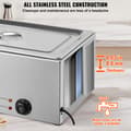 Miniatyrbillede 5 af 11: Kommerciel elektrisk madvarmer, bordplade buffet, 1*18L pande, Bain Marie, ideel til restauranter, hurtig opvarmning.