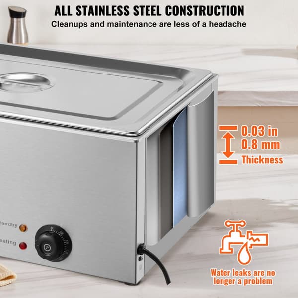 Kommerciel elektrisk madvarmer, bordplade buffet, 1*18L pande, Bain Marie, ideel til restauranter, hurtig opvarmning.