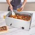 Miniatyrbillede 8 af 11: Kommerciel elektrisk madvarmer, bordplade buffet, 1*18L pande, Bain Marie, ideel til restauranter, hurtig opvarmning.