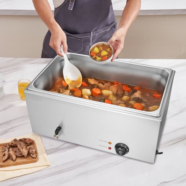 Kommerciel elektrisk madvarmer, bordplade buffet, 1*18L pande, Bain Marie, ideel til restauranter, hurtig opvarmning.