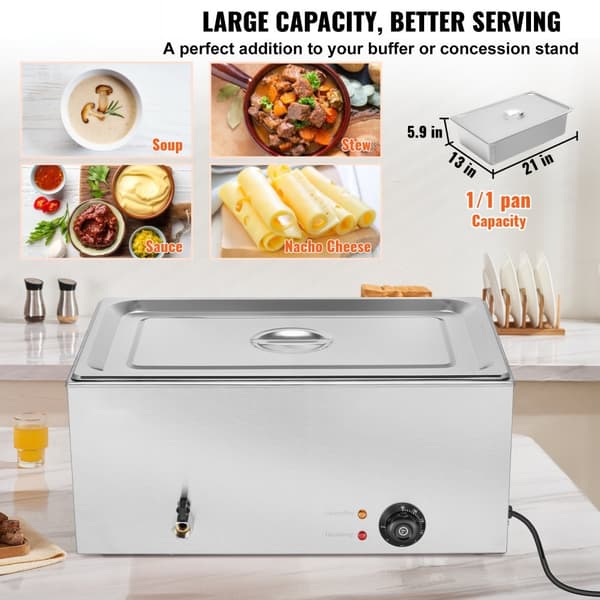 Kommerciel elektrisk madvarmer, bordplade buffet, 1*18L pande, Bain Marie, ideel til restauranter, hurtig opvarmning.