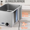 Miniatyrbild 5 av 11: Bänkmodell Elektrisk Matvärmare, 18L, 1200W, Buffet Bain Marie, justerbar temperaturkontroll, snabb uppvärmning, professionell användning