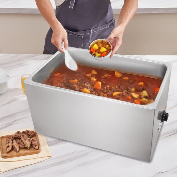 Bänkmodell Elektrisk Matvärmare, 18L, 1200W, Buffet Bain Marie, justerbar temperaturkontroll, snabb uppvärmning, professionell användning