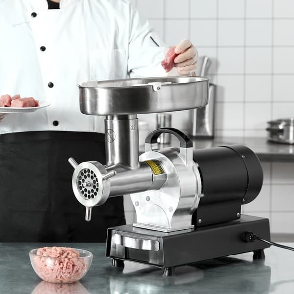Kommerciel elektrisk kødkværn 14 Lbs/Min, med pølsestopper til køkken, høj effekt, effektiv madlavning, nem at rengøre.