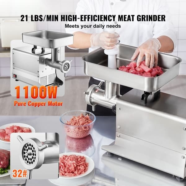 Sähkoinen lihamylly 21 lbs/min, tehokas makkaratäytteen valmistuskeittiö, luotettava ja kestävä