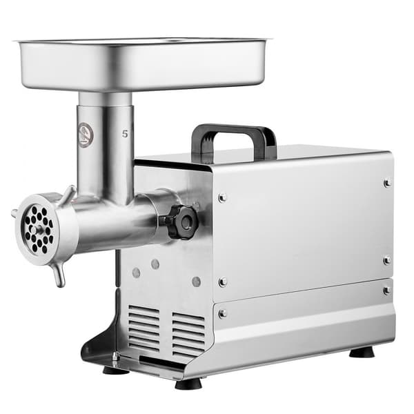 Kommerciel elektrisk kødkværn 5 Lbs/min, pølsestopper, køkkenmaskine, effektiv madlavning, robust design.