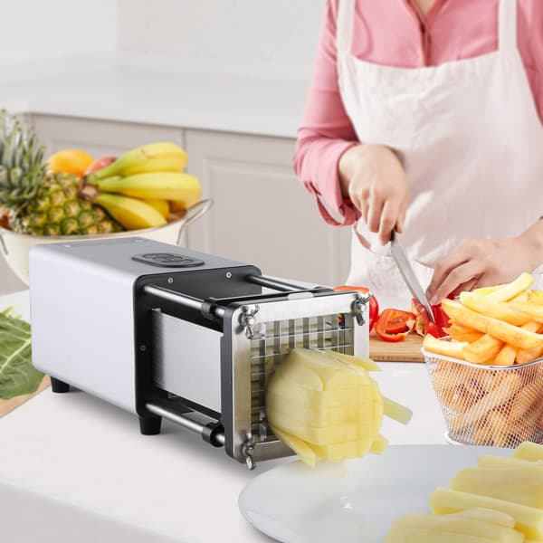 Elektrisk pommes fritesskärare, potatisskärare i rostfritt stål, hållbar design, snabb och effektiv, perfekt för hemmet och professionell användning