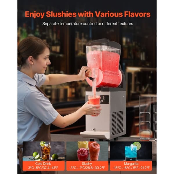 12L Kaupallinen Slushy Kone, Margarita Pakastejuomalaite - Tehokas ja Monipuolinen smoothievalinta