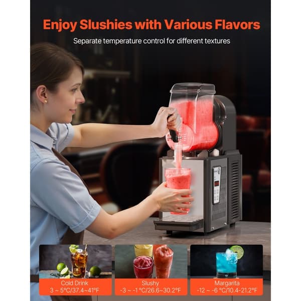 4L kommerciel slushy-maskine til margarita, smoothie og frosne drikke, hurtig frysefunktion, ideel til fest og café.
