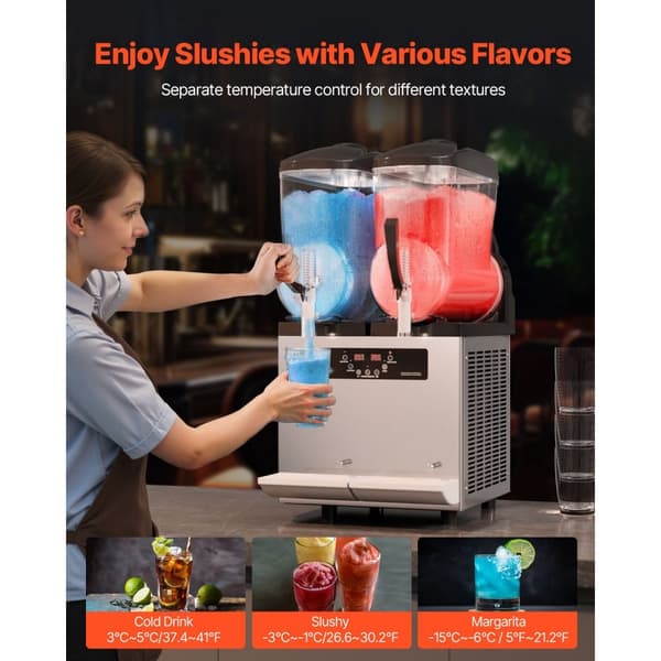 Kaupallinen Slushy Kone, 12Lx2, Margarita ja Smoothie Jäädytetty Juomavalmistaja