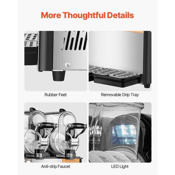 3Lx2 Tank Kommerciel Slushy Maskine, Margarita Smoothie, Fryse Drink Maker, Hurtig Frysningsfunktion, Ideel til Fester og Arrangementer.