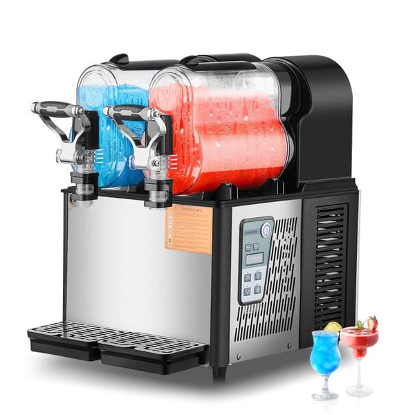 3Lx2 Tank Kommerciel Slushy Maskine, Margarita Smoothie, Fryse Drink Maker, Hurtig Frysningsfunktion, Ideel til Fester og Arrangementer.