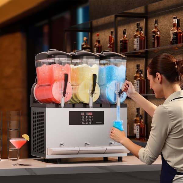 12Lx3 Kaupallinen Slushy-kone, Margarita Smoothie- ja Jäätelöjuomavalmistaja, helppo käyttää, kestävä rakenne