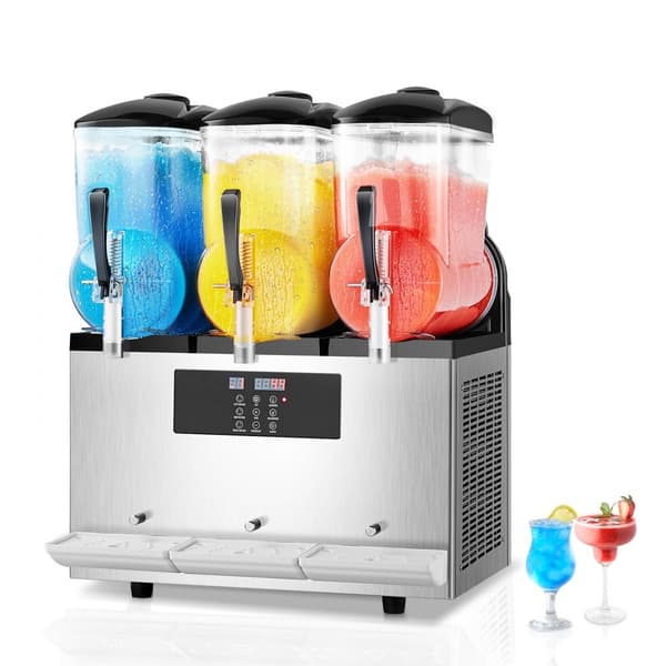 12Lx3 Kaupallinen Slushy-kone, Margarita Smoothie- ja Jäätelöjuomavalmistaja, helppo käyttää, kestävä rakenne
