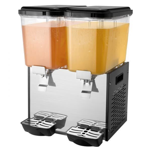 Kommerciel drikkevaredispenser 18L x 2 tanke, kold juice og isdrik dispenser, hold dine drikke kolde og forfriskende.