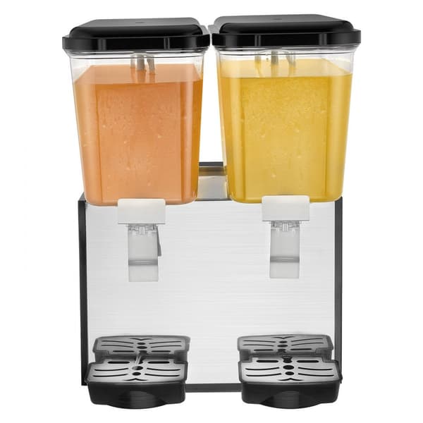 Kommerciel drikkevaredispenser 18L x 2 tanke, kold juice og isdrik dispenser, hold dine drikke kolde og forfriskende.