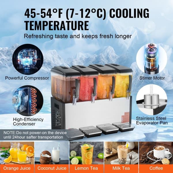 Kommersiell Dryckesdispenser 12L, Kall Juice, Digital temperaturkontroll, Perfekt för restaurang och event
