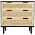 Miniatyrbillede 10 af 11: Rattan Skuffe Kommode 3 Skuffer, Natur Rattan, Perfekt til Soveværelse, Stilfuld Opbevaring, Pladsbesparende Design.