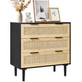 Miniatyrbillede 1 af 11: Rattan Skuffe Kommode 3 Skuffer, Natur Rattan, Perfekt til Soveværelse, Stilfuld Opbevaring, Pladsbesparende Design.