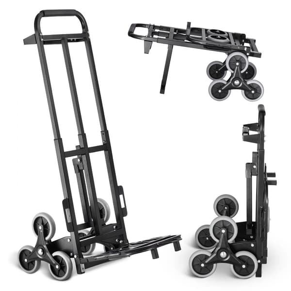 Raskaiden kuormien taitettava porraskiipeilyvaunu Dolly 210 kg, 6 pyörää, kestävä käsiauto