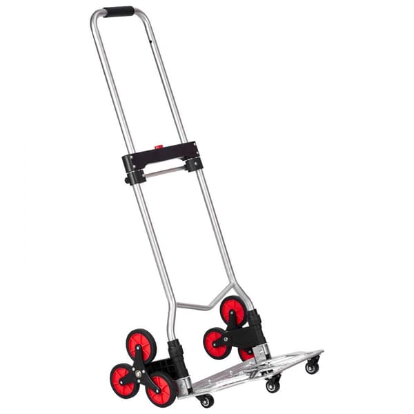 Trappeklatrevogn, kraftig sammenklappelig håndlastbil Dolly, 260 lbs, 10 hjul, let at transportere, perfekt til tunge løft.