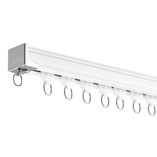 Takgardinskena Set 11,8 FT / 3,6 Meter, Rumsavdelare med Krokar, Vit, Elegant Hemma eller Kontor, Inredning och Avskildhet