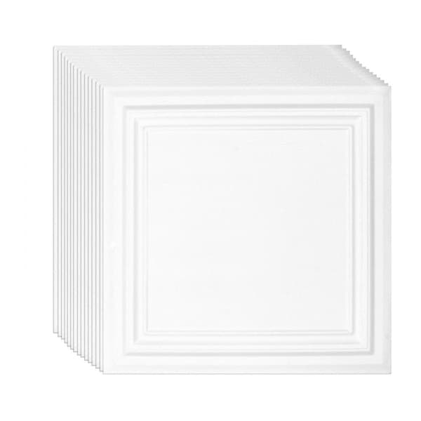 Polystyreeni Kattolaatat 20x20, 16 kpl, Helppo Asennus, Liimapohjainen Kattopaneeli Käyttöön