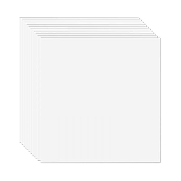 Loftfliser 12-pak, 24x24 cm, PVC-skum, brandklassificeret, glat hvid, ideel til indretning og renovering, nem installation.