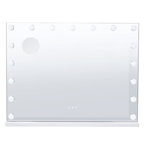 Hollywood Vanity Spejl Med Lys, USB Type C, 23.6in Desktop & Vægmontering, Elegant Belysning til Makeup