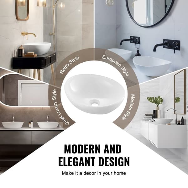Moderne 16x13,4” keramisk karvask, badeværelsesvask til bordplade, elegant hvid design, holdbar kvalitet.