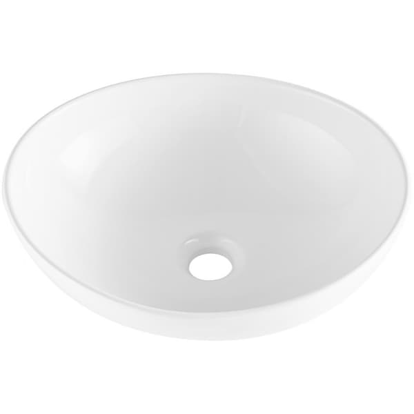 Moderne 16x13,4” keramisk karvask, badeværelsesvask til bordplade, elegant hvid design, holdbar kvalitet.