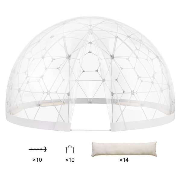 Kupolbubbeltält 12FT, Utomhus Camping, Transparenta Fönster, Hållbart Material, Lätt Montering, Väder- och Vindskydd