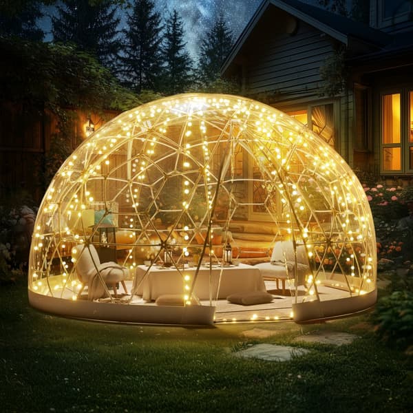 Kupolbubbeltält 12FT, Utomhus Camping, Transparenta Fönster, Hållbart Material, Lätt Montering, Väder- och Vindskydd