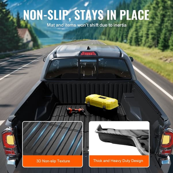 Truck Bed Mat til 2005-2023 Toyota Tacoma, TPE Bedliner Tilbehør, slidstærk beskyttelse, skridsikker design.