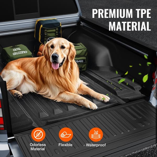 Truck Bed Mat 2022-2024 Nissan Frontier, TPE truckbedliner, slidstærkt tilbehør, skridsikker, vandtæt design.