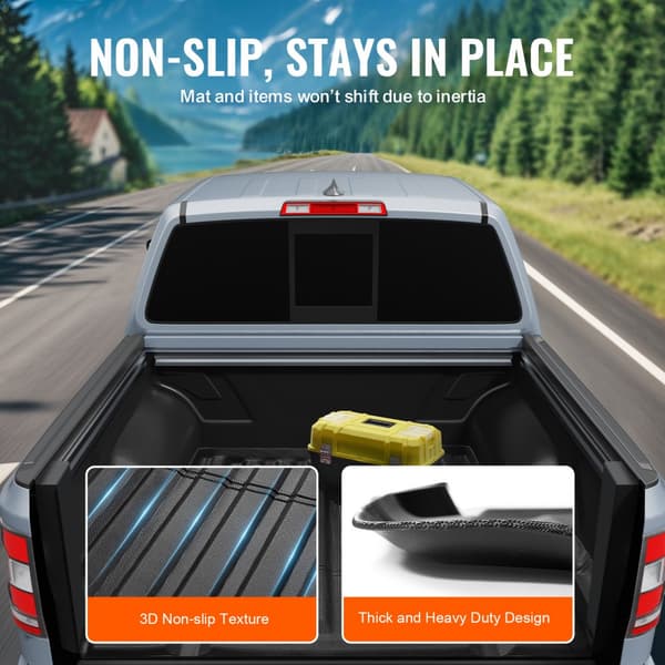 Truck Bed Mat 2022-2024 Nissan Frontier, TPE truckbedliner, slidstærkt tilbehør, skridsikker, vandtæt design.