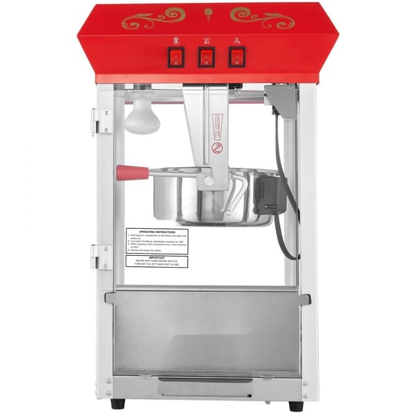 Popcornpopper 850W, röd bänkskivemodell 8 Oz, 48 koppar, snabb uppvärmning, perfekt för hemmakvällar och fest, enkel att använda